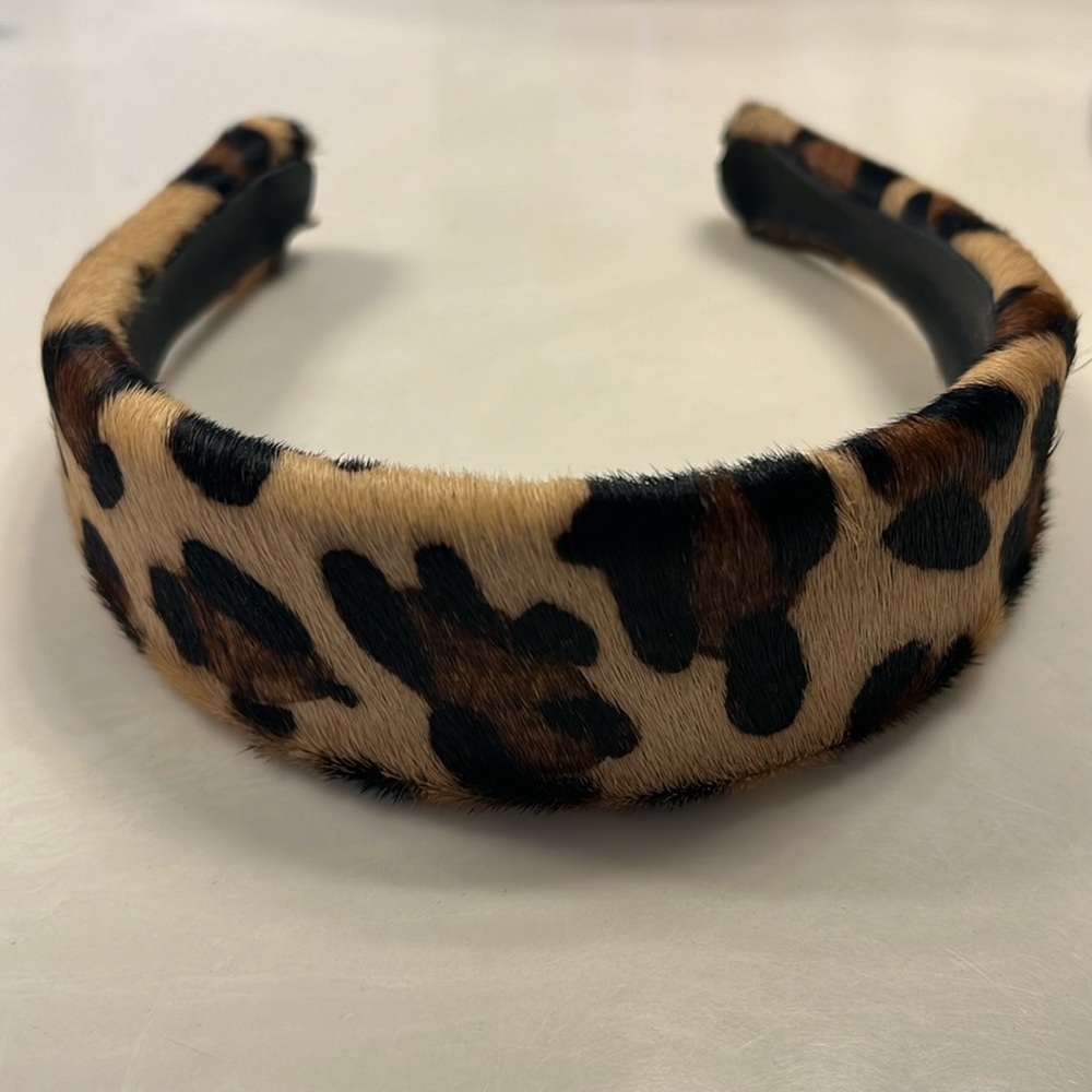 Cowhide cheetah headband